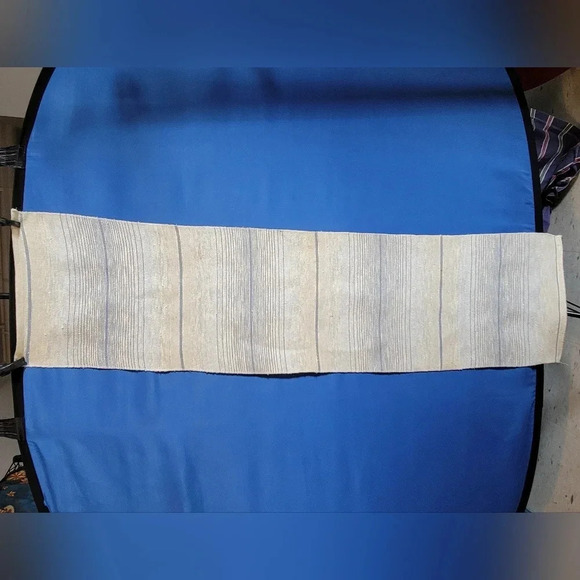 Vintage Table Linens Blue Yellow White Two Pieces Different Sizes - Picture 11 of 12